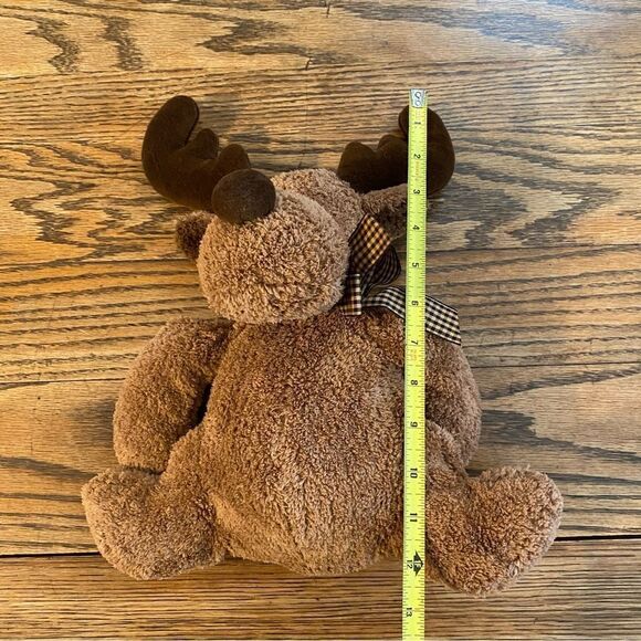 FAO Schwarz floppy moose plush‎ plaid bow 10" cuddly. - Picture 5 of 5